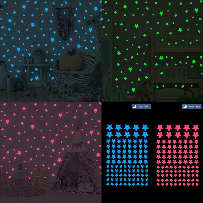 Adesivi Murali Stelle Luminose Per Camerette Decorazione Hme Soggiorno Decorazioni Per Finestre Decalcomanie Fluorescenti Adesivi Bagliore Nel Buio