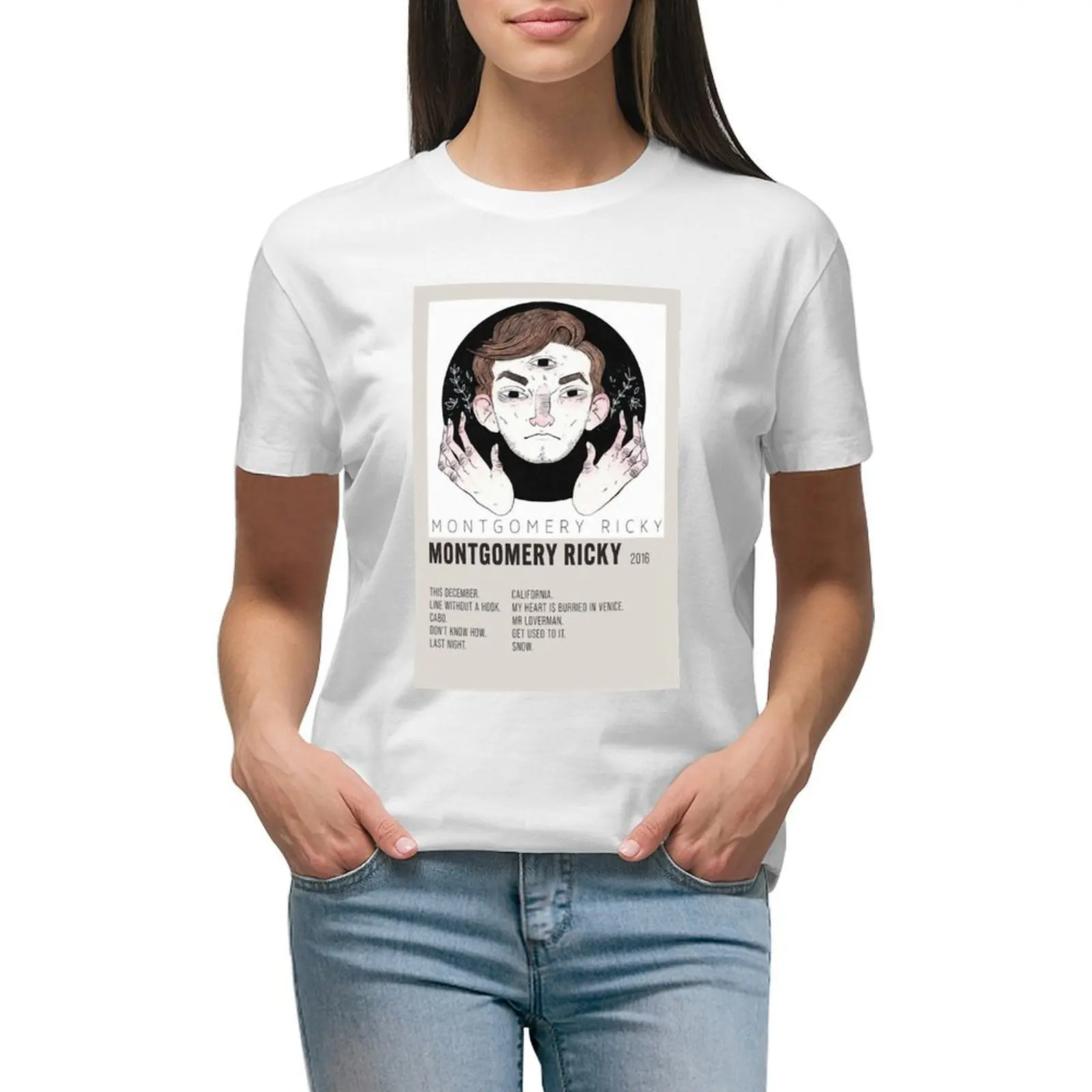 T-Shirt Con Poster Minimalista Estetico Di Bell Rick Rick Bell Vestiti Estivi Divertenti Abito T-Shirt Occidentale Per Le Donne