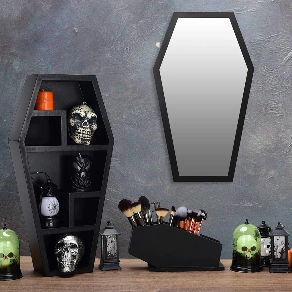 Halloween Coffin Gothic Coffin Rack Desktop Candy Box Horror Ornament Shelf Organizer Decorativo Decorazione Di Halloween Regalo