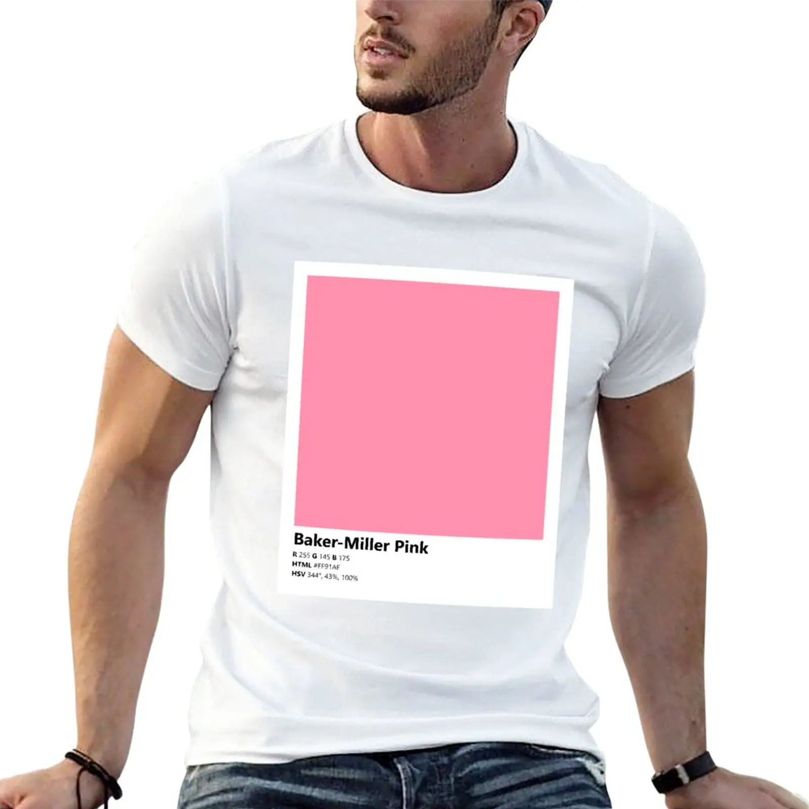 Colore Swatch/Card (Baker-Miller Pink) T-Shirt Top Kawaii Vestiti Felpe Estate Top Mens T Shirt