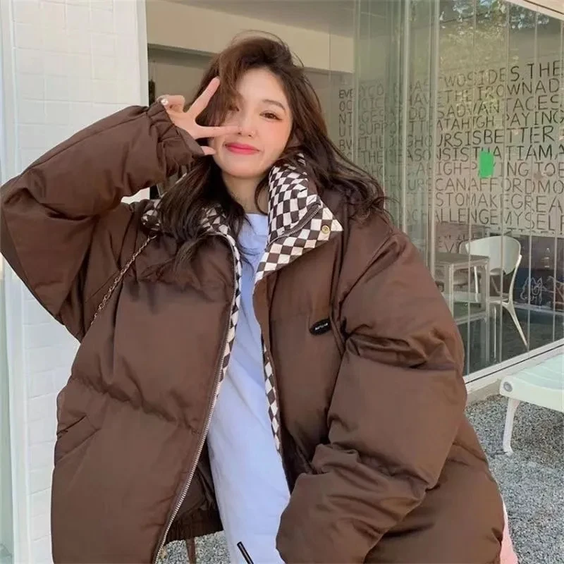 2023 New Winter Parka Down Cotton Jacket Donna Zipper Cappotto Imbottito Allentato Femminile Solid Ispessimento Warm Puffer Parka Giacche Nere