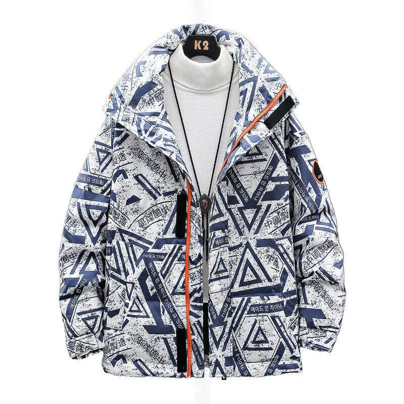 Men'S White Duck Down Jacket Warm Hooded Thick Puffer Jacket Coat  Casual High Quality Overcoat Thermal Winter Parka Men