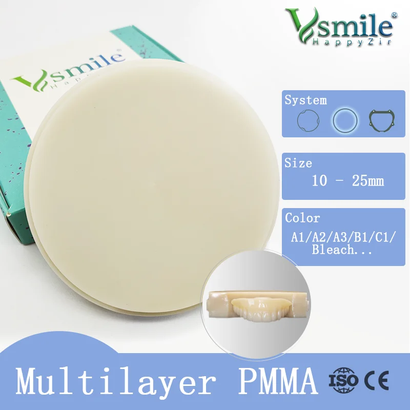 Vsmile Dental Multistrato Pmma 98X14Mm Sistema Aperto Per Cad/Cam Dental Laboratory Resina Dentista Materiali Per Protesi