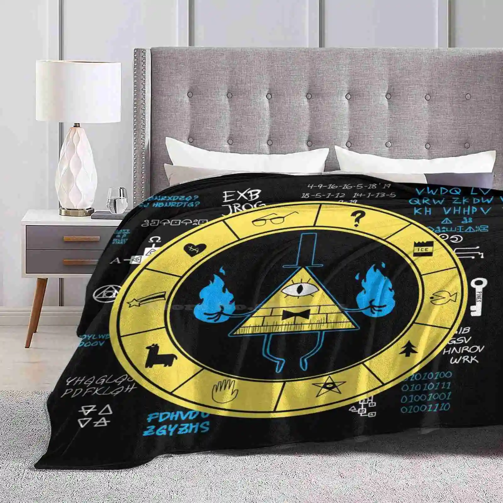 -Bill Cipher Zodiac Four Seasons Confortevole Warm Soft Throw Coperta Bill Cipher Code Secret Mystery
