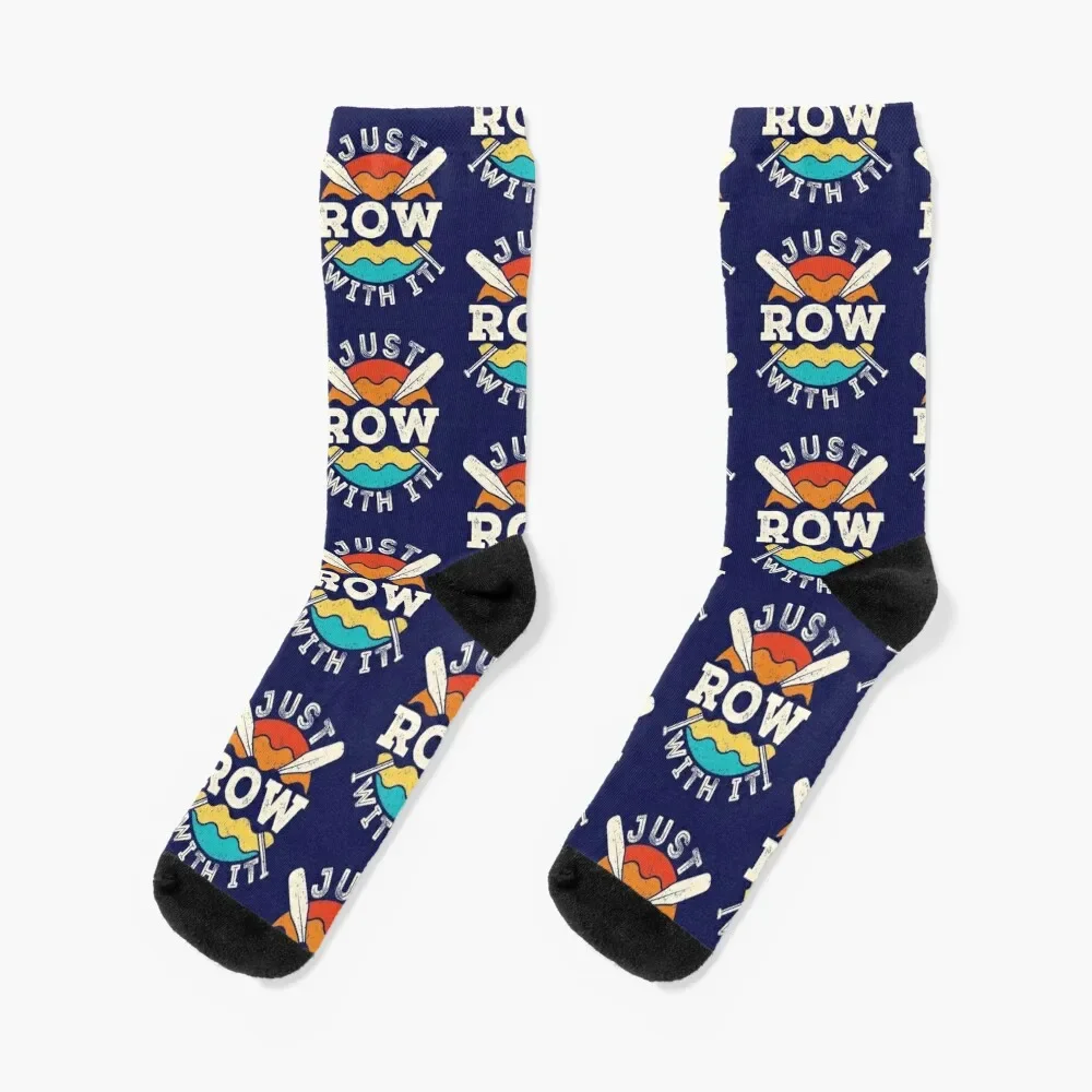 Just Row With It Rower Rower Crew Team Oars Socks Snow Calzini Da Uomo Per Bambini Da Donna