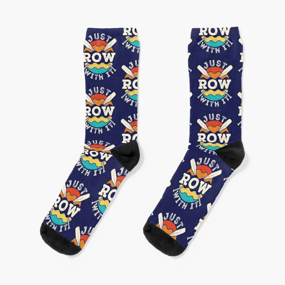 Just Row With It Rower Crew Team Oars Socks Calzini Termici Per Uomo Calzini Da Calcio Antiscivolo Calzini Sportivi Donna