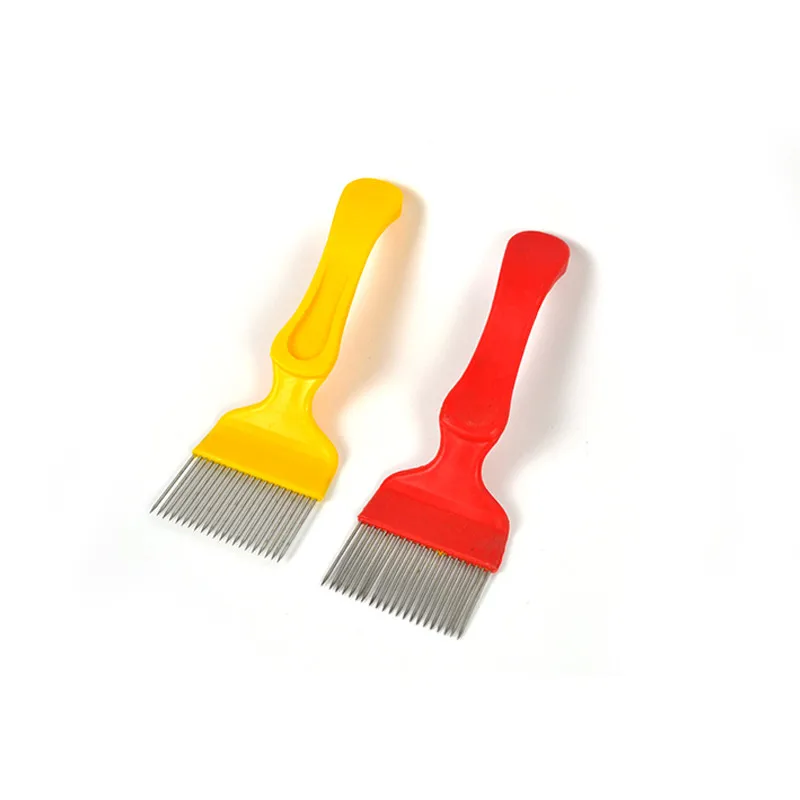 1 Pcs Di Trasporto Di Buona Qualità 18 Spille In Acciaio Inox Denti Pettine Stappare Spille G Forcella Scratcher A Due Colori Taglio Miele Ape Beekee 