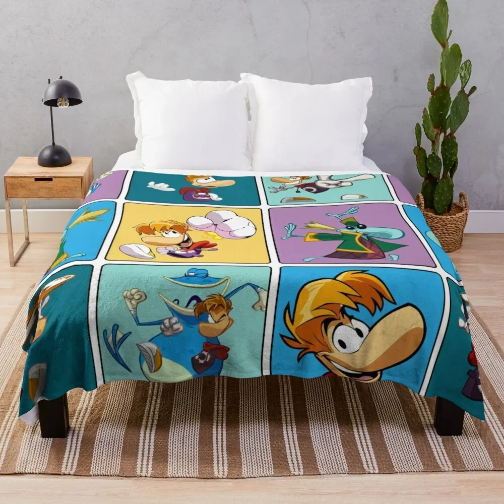 Rayman Squares Coperta Da Viaggio Manga Warm For Winter Flannels Coperte
