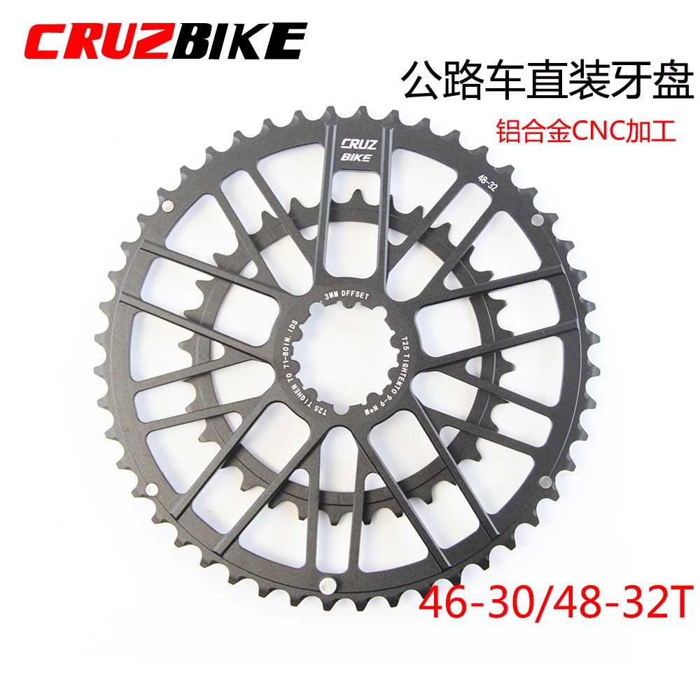 Cruzbike Gxp Bici Da Strada 46-30/48-32T Ruota A Catena Doppia Corona Per Bicicletta Corona Per Guarnitura A 9/10/11/12 Velocità