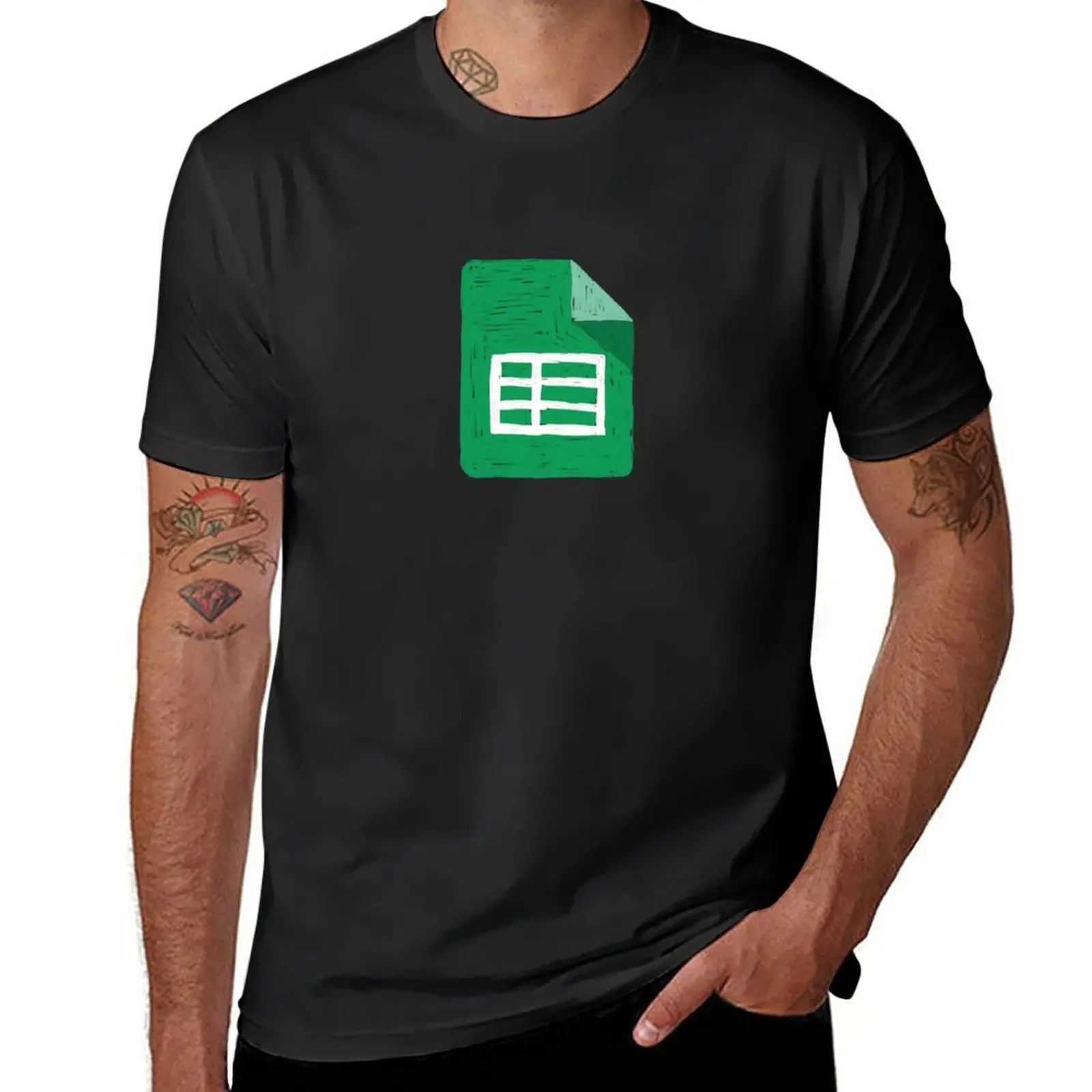 New Google Sheets Pencil Icon T-Shirt Plus Size Top Magliette Personalizzate Progetta I Tuoi Vestiti Carini Magliette Pesanti Per Uomo