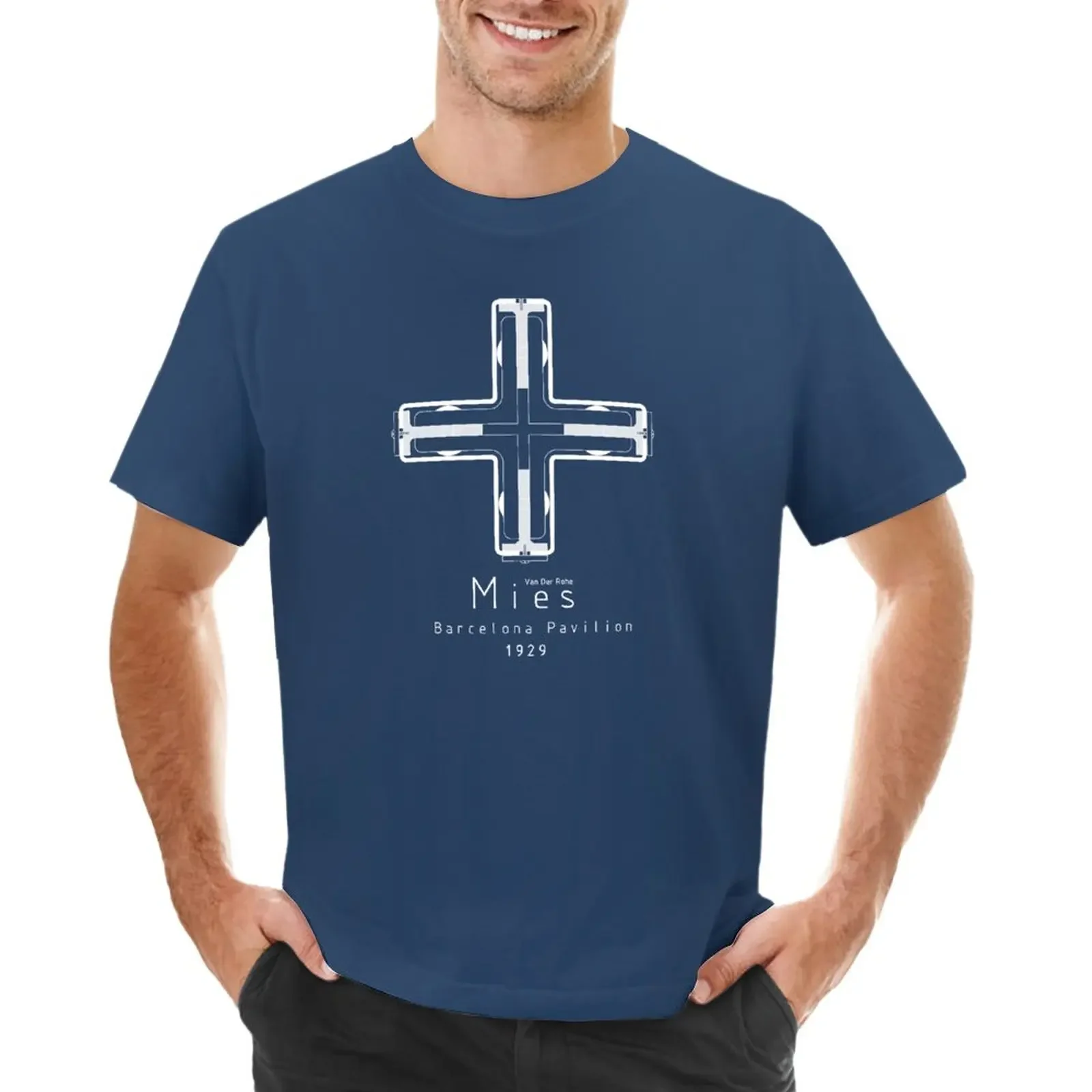 Iconic Architects-Mies Van Der Rohe T-Shirt Abbigliamento Estetico Taglie Forti Abbigliamento Uomo