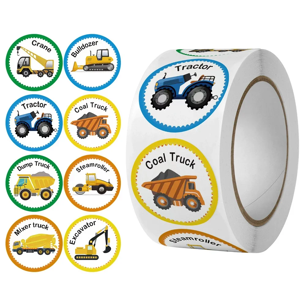 500 Pz/Rotolo 1 Pollice Bambini Ricompensa Adesivi Scuolabus Car 8 Disegni Festa Di Compleanno Adesivi Per Auto Per Studenti Bambini Camion Giocattolo