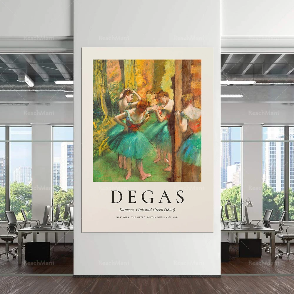 Poster Di Edgar Degas, Ballerini Rosa E Verde, Poster Espositivo Degas, Stampa Di Qualità Museale, Stampa Artistica, Arte Impressionista,