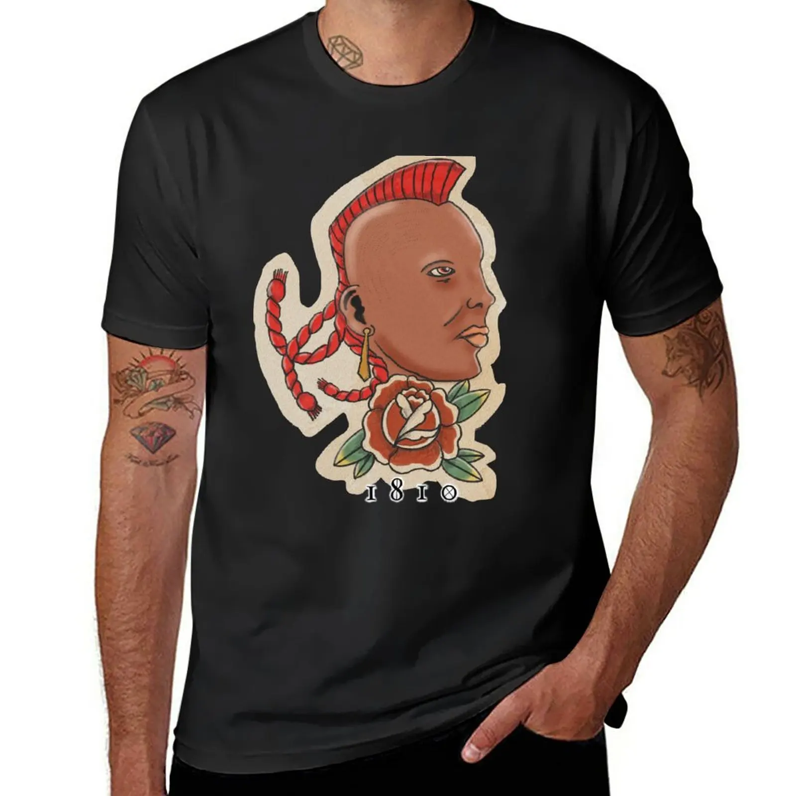 Mohawks E Tomahawks T-Shirt Oversize Graphics Heavyweights Magliette Grafiche Da Uomo Anime
