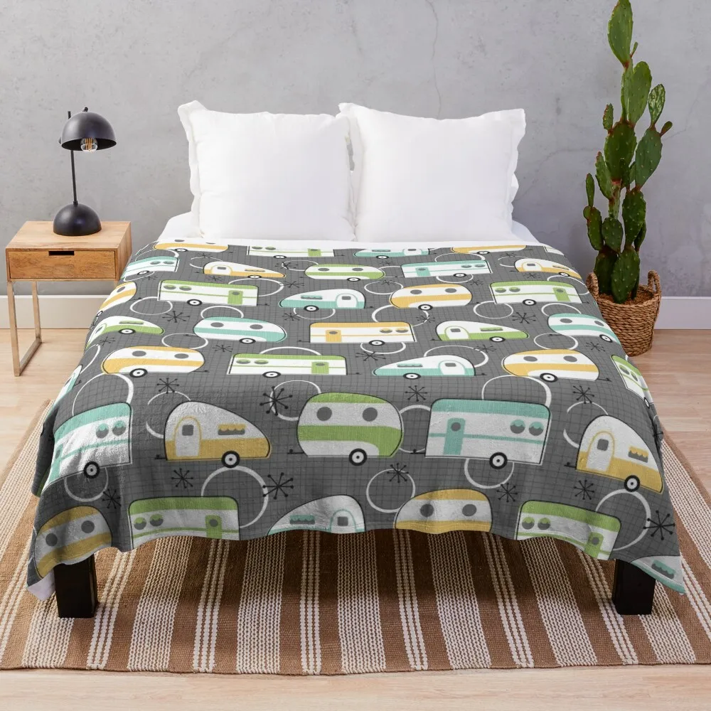 Happy Campers Throw Coperta Furry Luxury Addensare Coperte