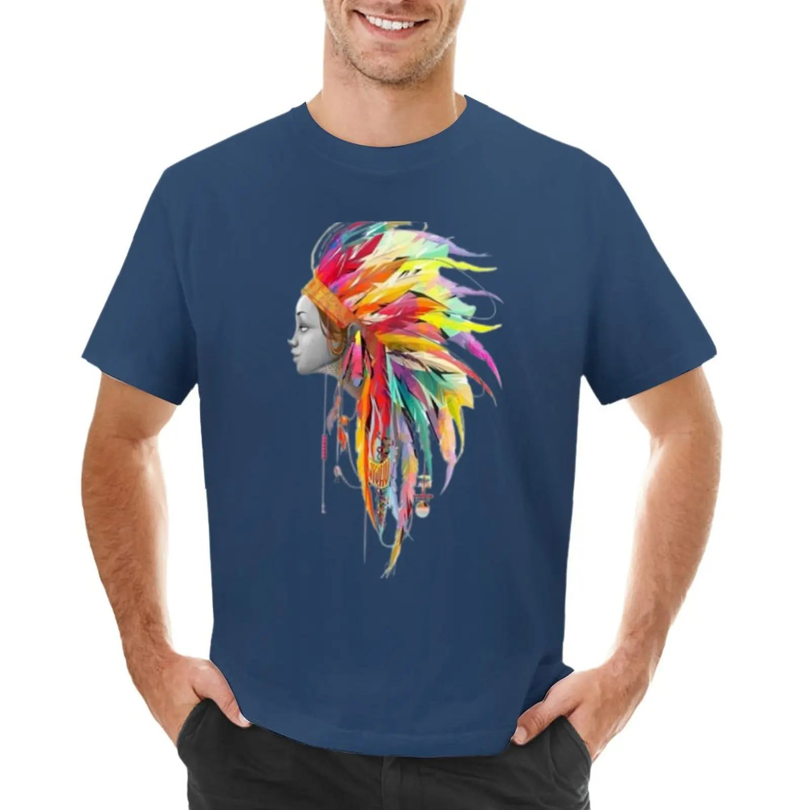 Coiffe Indienne Replique Noire - Plume Warbonnet - Chapeau De Plumes Amerindienne-Costume De Festival Chapeau Indien L T-Shirt