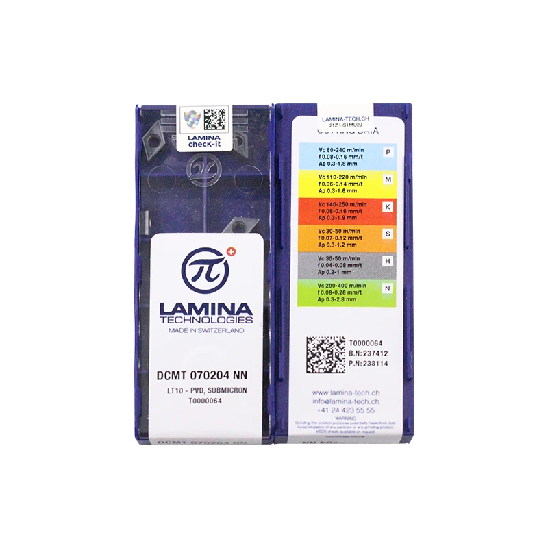 10 Pz Lamina 100% Originale Dcmt070204-Nn Lt10 Dcmt11T304-Nn Lt10 Dcmt11T308-Nn Lt10 Utensili Da Taglio Tornio Cnc Inserti Per Tornitura