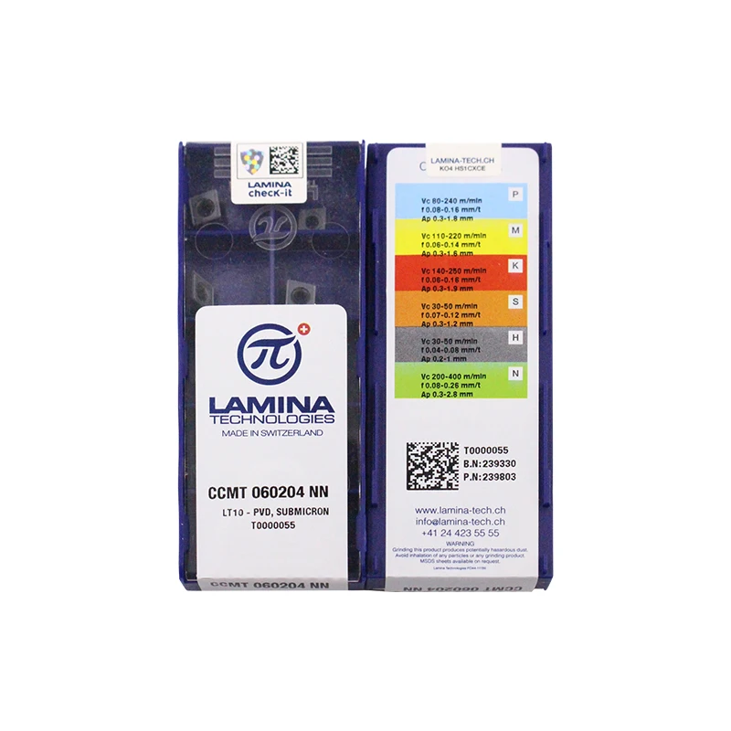 10 Pz Lamina 100% Originale Ccmt060204-Nn Lt10 Ccmt060208-Nn Ccmt09T304-Nn Ccmt09T308-Nn Ccmt120404-Nn 120408 Inserti Per Tornitura Cnc