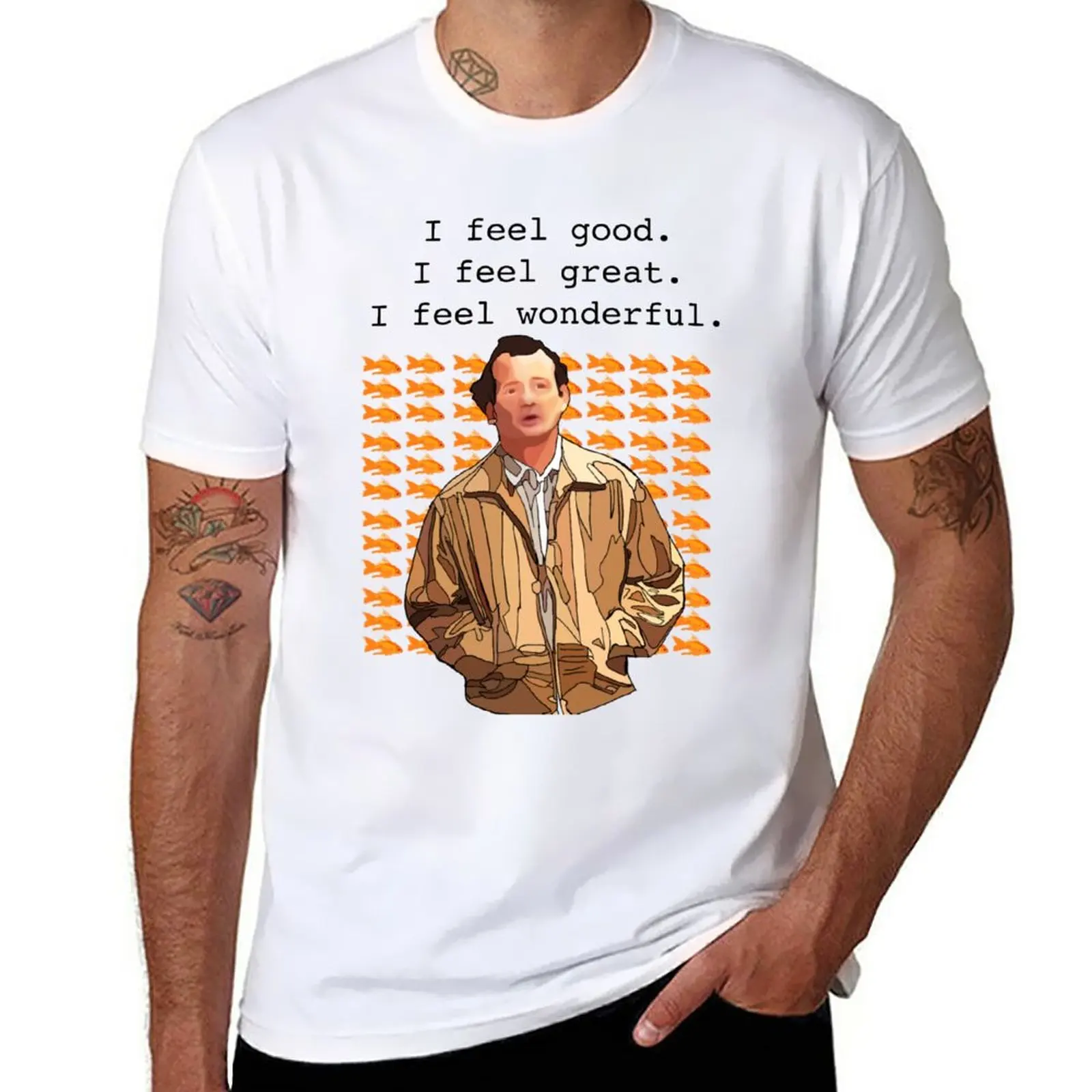 Novità Che Ne Dici Di Bob I Feel Good I Feel Great I Feel Wonderful T-Shirt Man Clothes Anime Clothes Plain T-Shirt Men