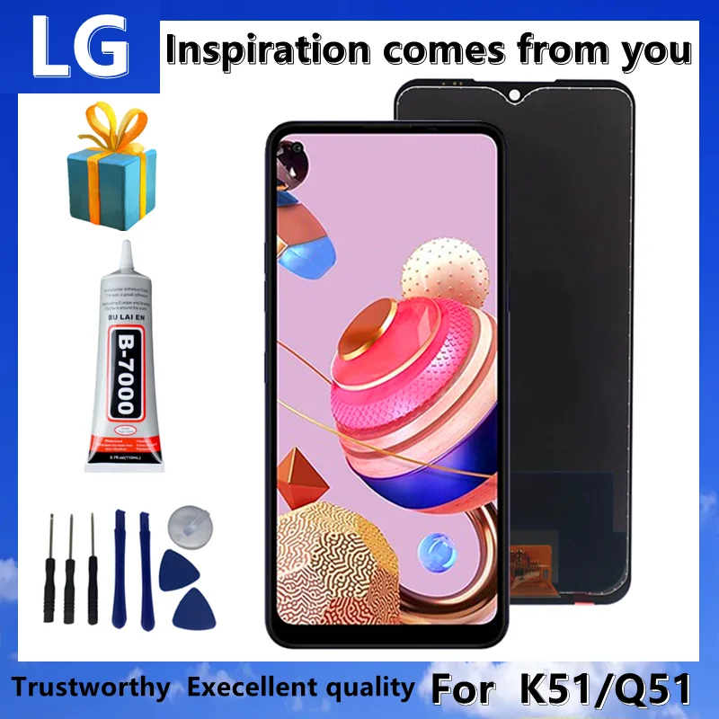 Test Al 100% Per Lg K51/Q51 K500 Display Lcd Touch Screen Digitizer Assembly Con Cornice Per Lg K51 K500 K500Um Lm-K500Um Lm-K500Um