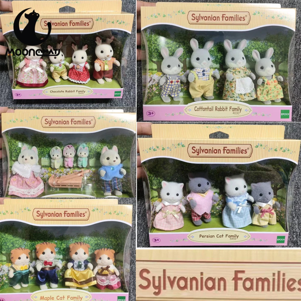Original Sylvanian Family Animal Baby Series Chocolate Rabbit Dog Persiano Cat Dolls Toys Play House Regali Di Compleanno Giocattoli Per Bambini