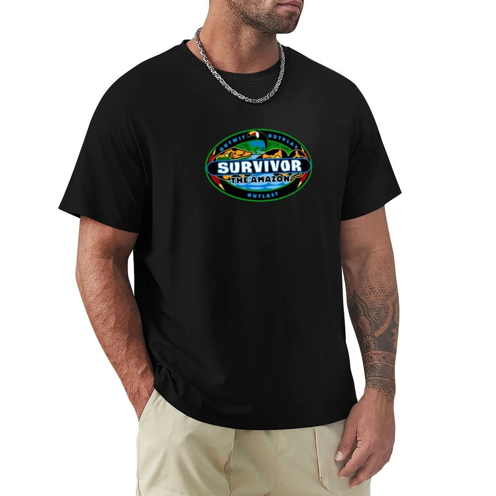 Survivor The Amazon. Serie Fans - Outwit Outplay Outlast Memorabilia T-Shirt Funnys Abbigliamento Vintage Maglietta Da Uomo Grafica
