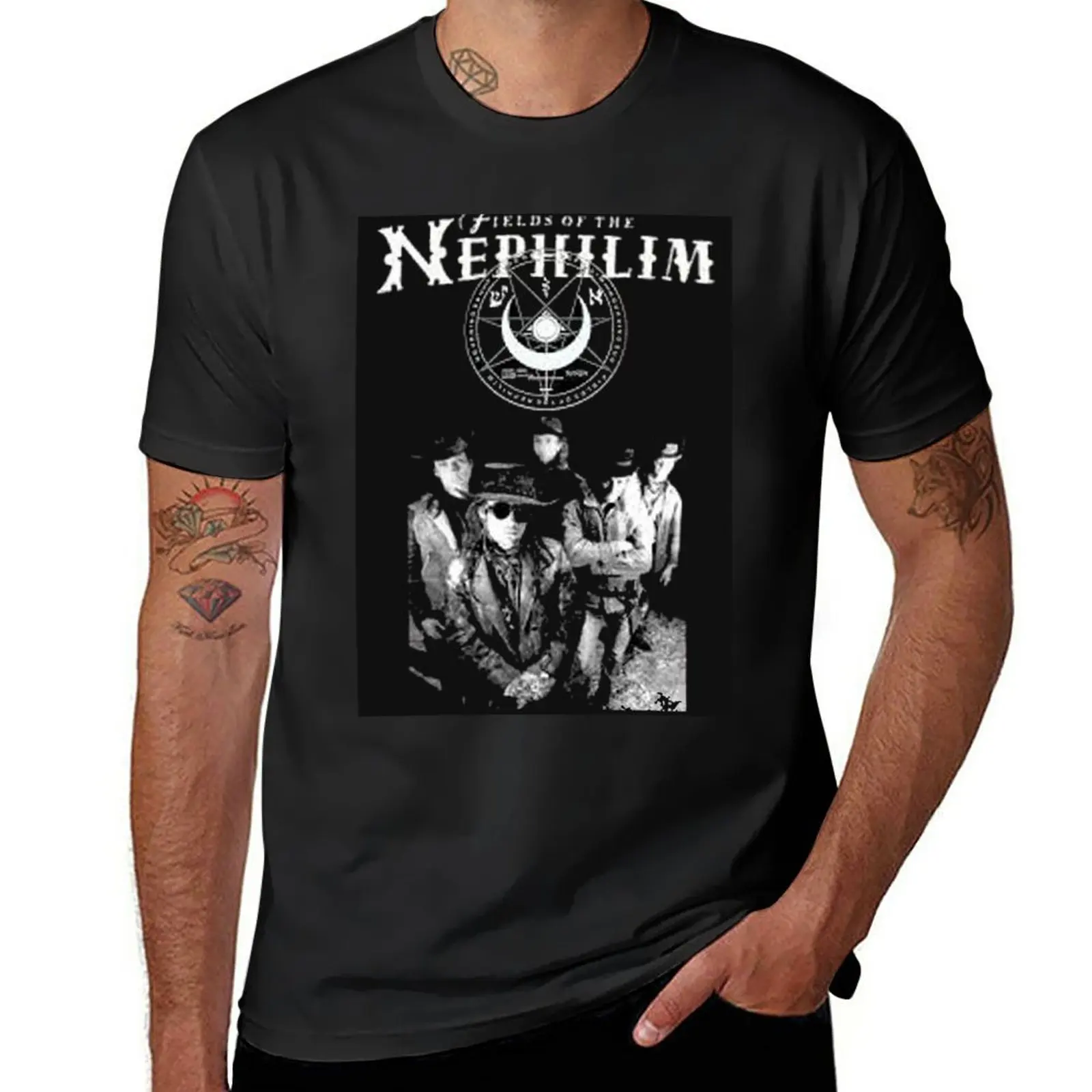 New Field Of The Nephilim Rr11 T-Shirt Corta T-Shirt Camicetta Magliette Nere Per Uomo