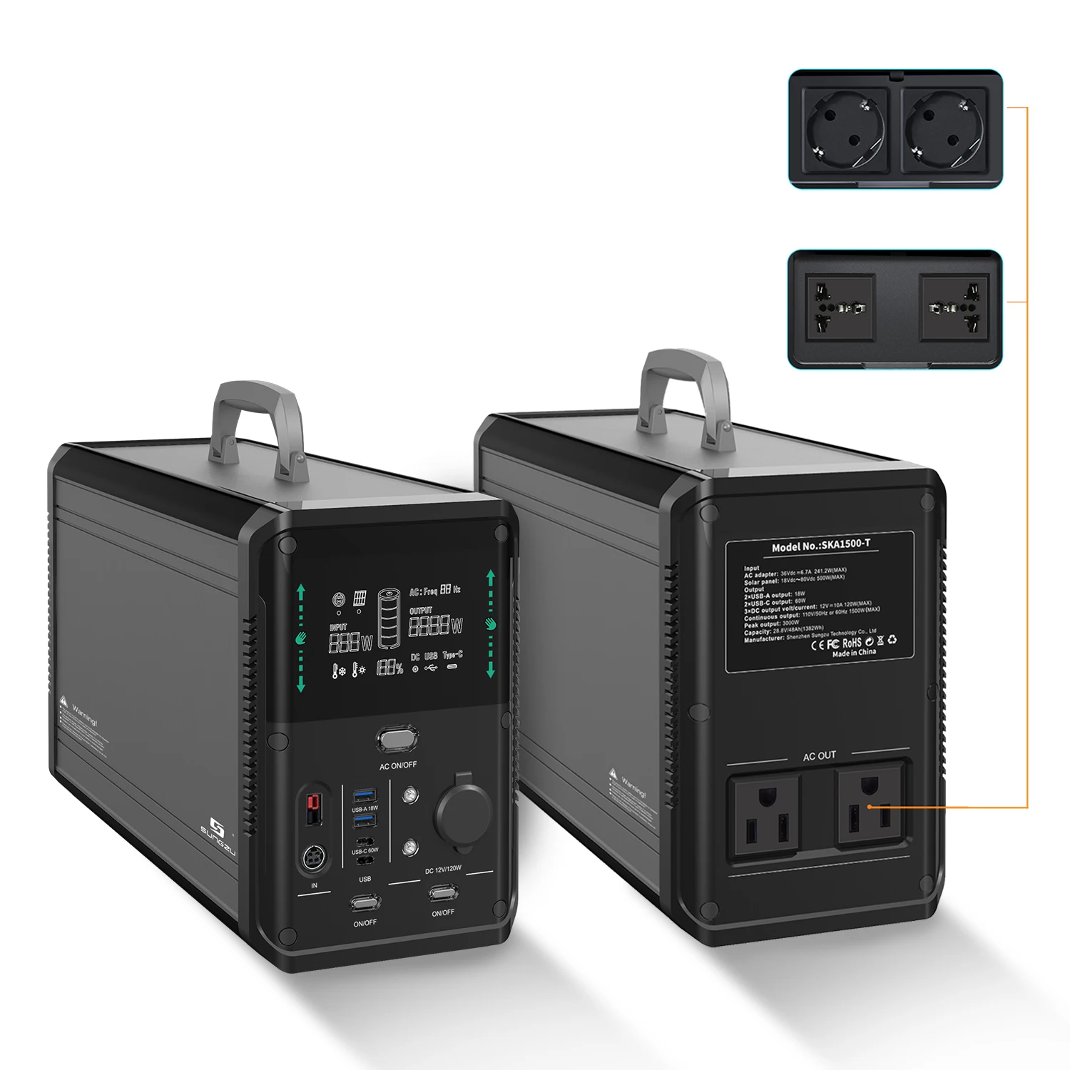 2022 Nuovo Design Ska1000T 1000 Watt Lifepo4 Batteria Esterna Centrale Elettrica Portatile 1000 W