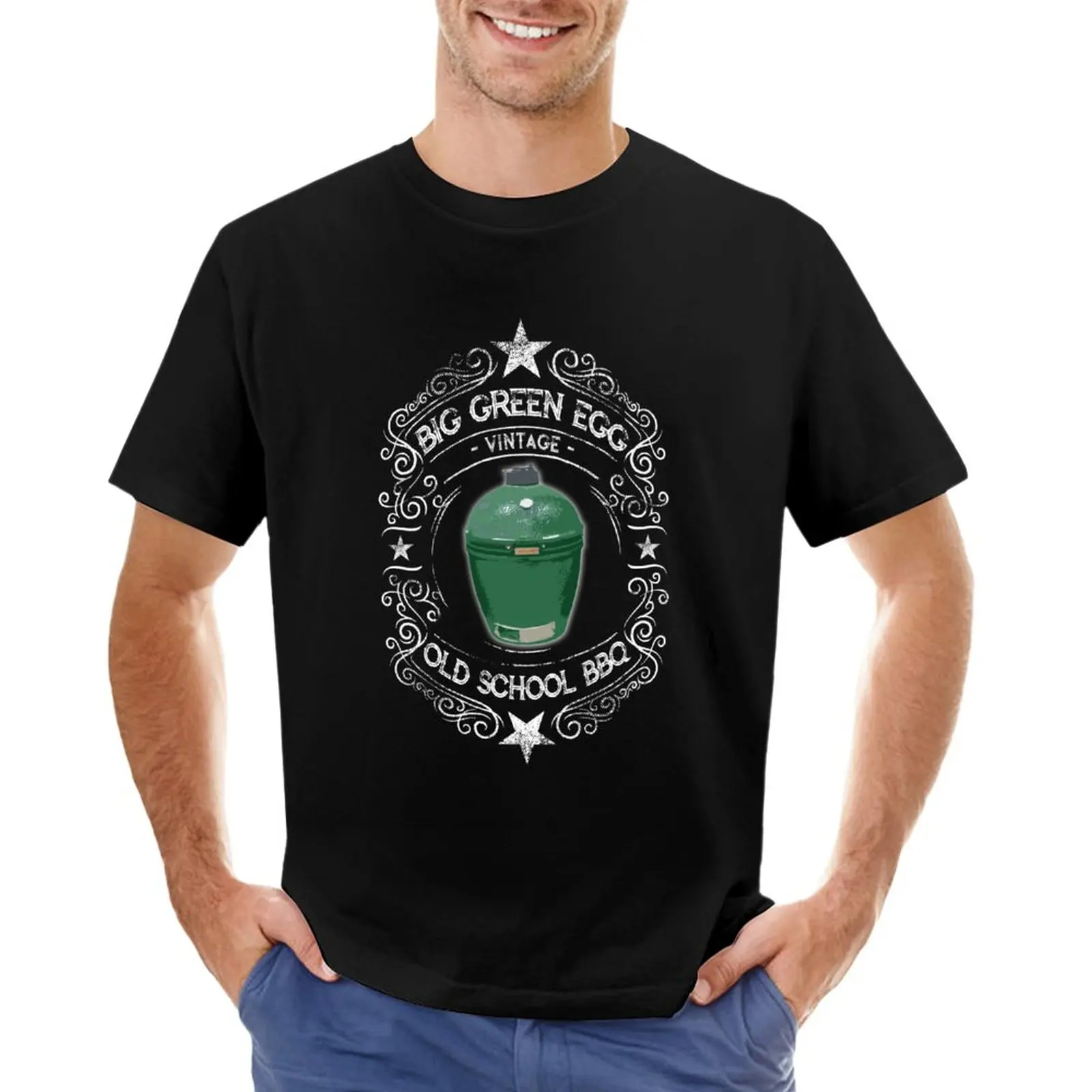 Big Green Egg Vintage Old School Bbq T-Shirt Magliette Personalizzate Maglietta Vintage Abbigliamento Uomo