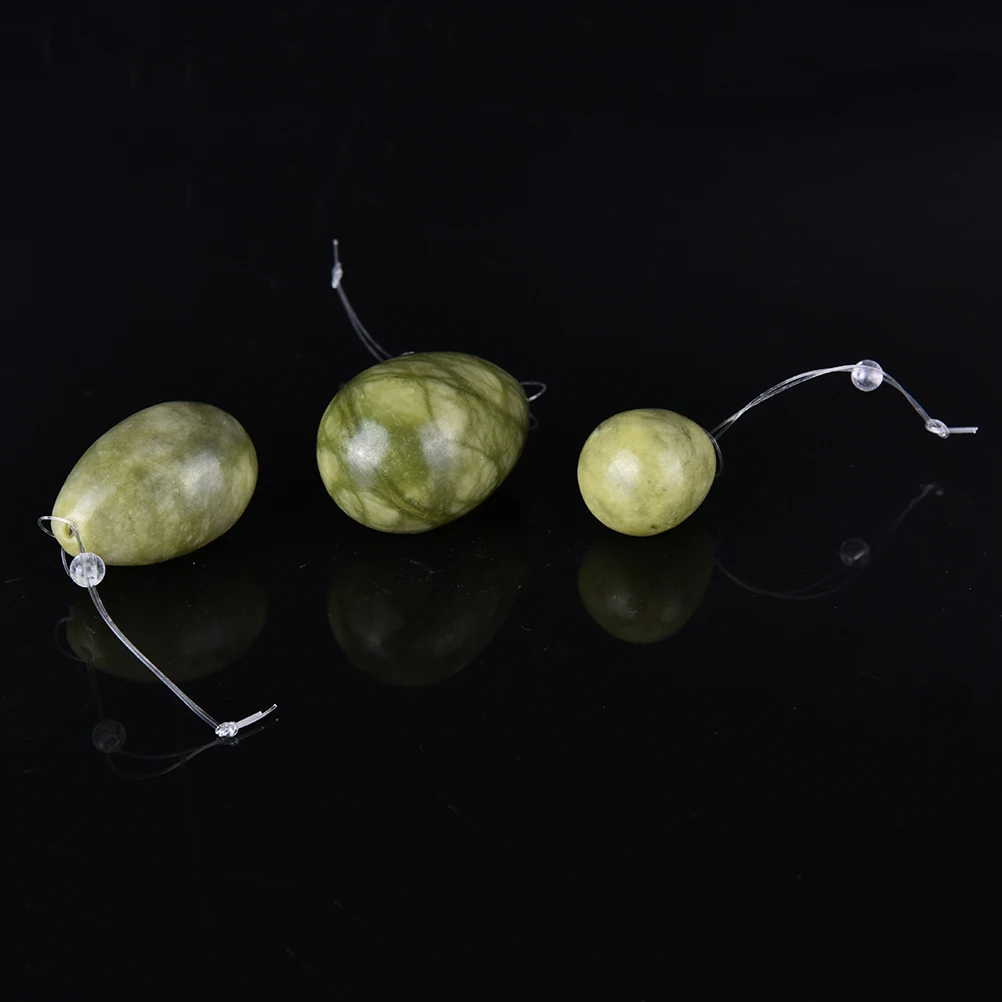 Set Di 3 Uova Di Giada Esercitazione Di Kegel Vaginale Di Serraggio Dei Muscoli Del Pavimento Pelvico Esercizio Yoni Uovo Ben Wa Palla Per Le Donne Ra