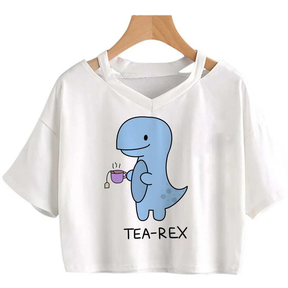 Trex Tea Tee Women Graphic Anime Funny Tee Girl Streetwear Clothes