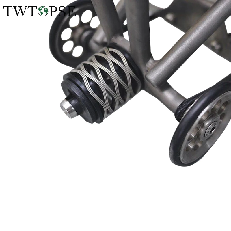 Twtopse Bici Da Ciclismo Ammortizzatore Posteriore Per Brompton Bicicletta Pieghevole Pro Wave Spring Titanio Bolt Suspension 304 Parte A Molla In Acc
