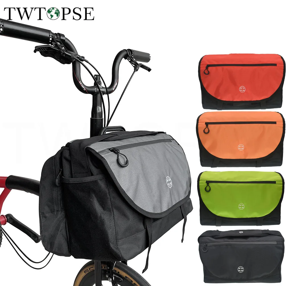 Twtopse 15L Bike S Bag Per Brompton 3Sixty Pikes Bicicletta Pieghevole Fit 14 Pollici Laptop Con Copertura Antipioggia Borsa Messenger Classica