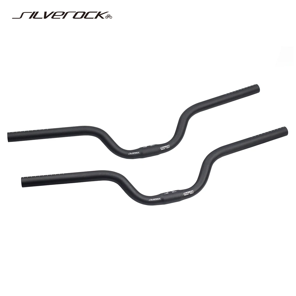 Silverock Carbon Tipo M Manubrio Mid Rise Bar 25.4Mm X 600Mm Per Bicicletta Pieghevole Brompton 3Sixty Pikes Java Fnhon