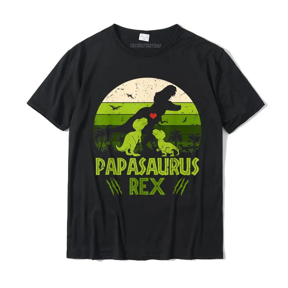 Vintage Sunset 2 Kids Papasaurus Gift For Fathers Day Tshirt T-Shirt Divertenti Top E Tees Magliette Maschili In Cotone Divertenti