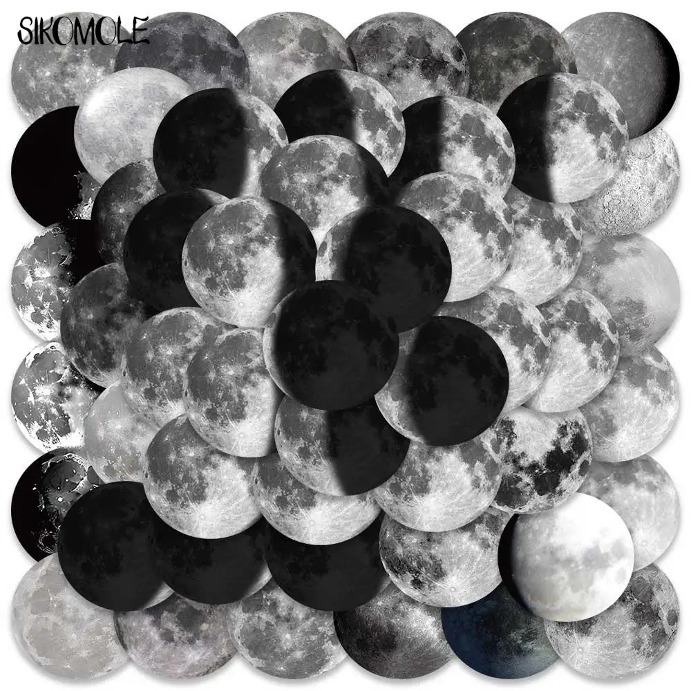 10/30/50Pcs Cartoon Lunar Phase Moon Graffiti Stickers Lunar Eclipse Valigia Fai Da Te Skateboard Laptop Bagagli Kid Sticker Decalcomanie