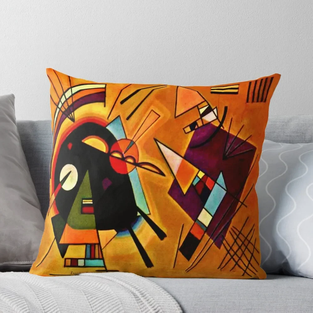 Wassily Kandinsky 'Black And Violet' Kandinsky Abstract Cubism Throw Pillow Plaid Sofa