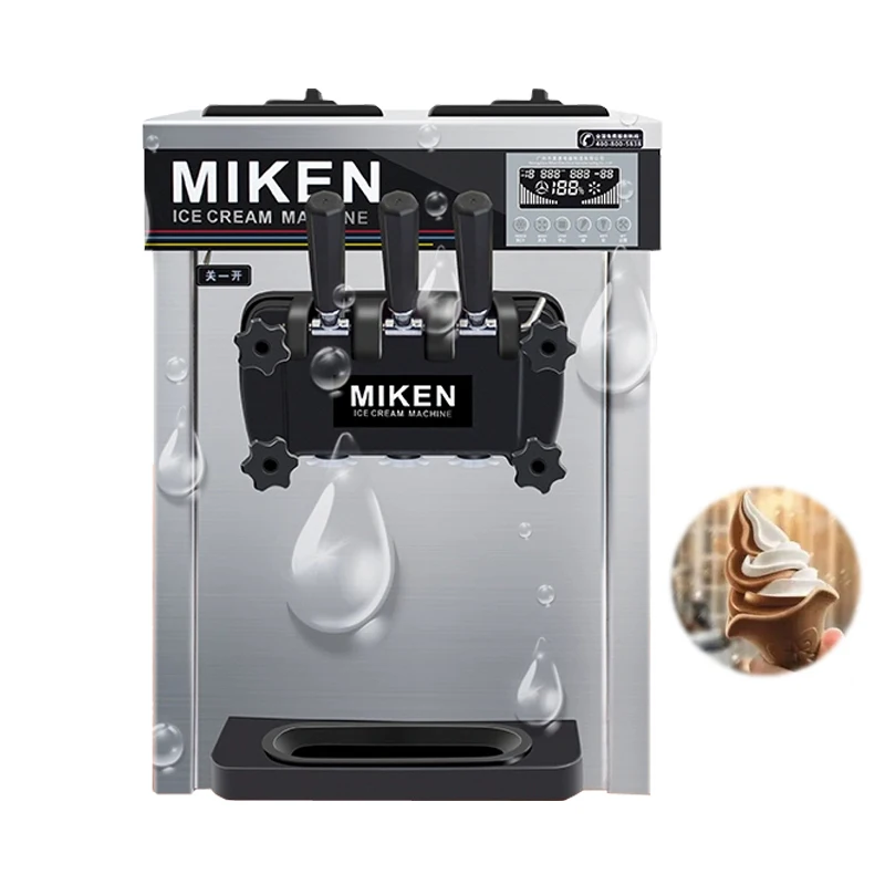 Macchina Per Gelato Soft Ad Alta Potenza Mini Congelatore Per Gelato Da Tavolo Sistema Operativo Inglese Gelatiera 1600W