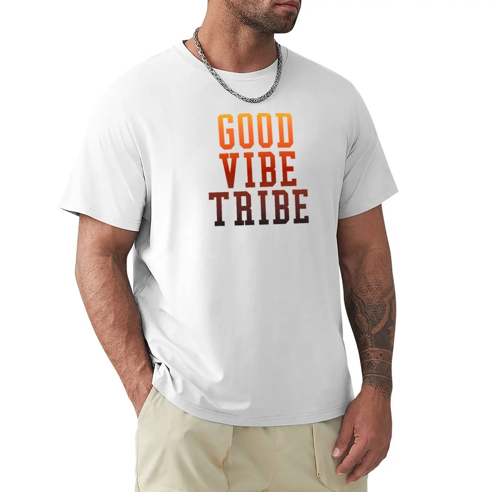 Good Vibe Tribe Feeling Good T-Shirt Cat Shirts T Shirt Uomo Manica Corta Magliette Grandi E Alte Da Uomo