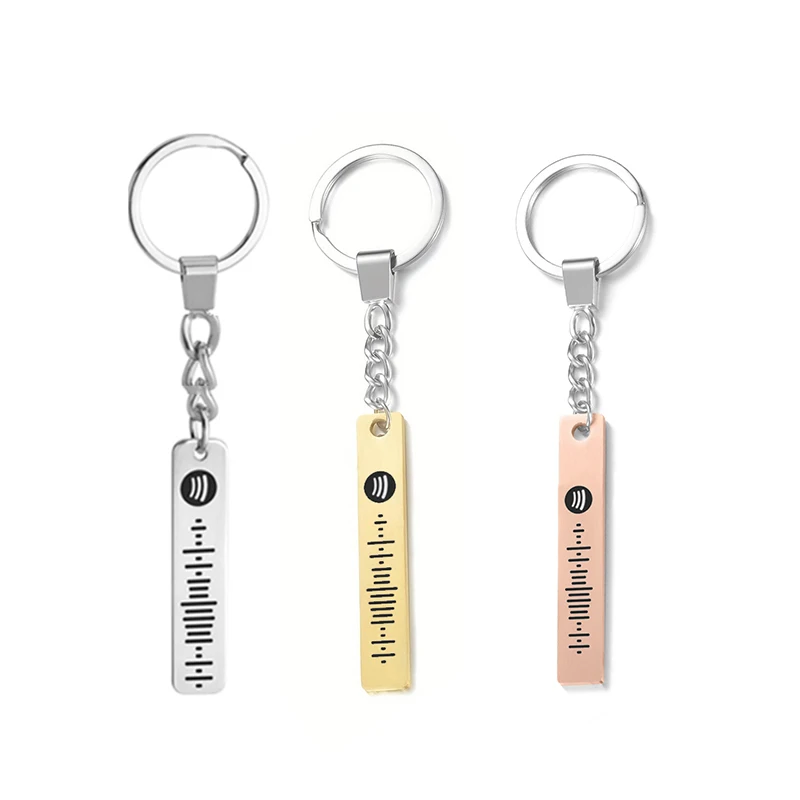 Personalizzazione Della Moda Trend Music Spotify Scanning Code Carving Portachiavi Per Auto Il Codice Di Scansione Può Riprodurre Accessori Personaliz