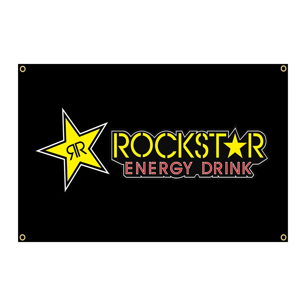 Elezione 3 X5Ft 90X150Cm Rockstar Energy Drink Flag Banner Decorazione Pubblicitaria