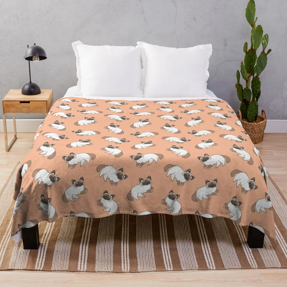 Ragdoll Cat Pattern Throw Blanket Sofa Throw Coperta Idee Regalo Di San Valentino
