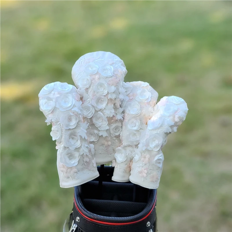 Golf Wood Driver Fw Ut Head Cover Flower Fairy Versione Coreana Magnetic Golf Putter Head Cover Golf Wood 1 3 5 Ut Cover Set