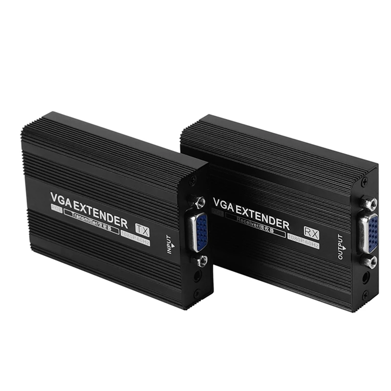 150M Vga Network Extender Rj45 Vga Extender Ricevitore Trasmettitore Audio Per Alimentatore Poe 1Set