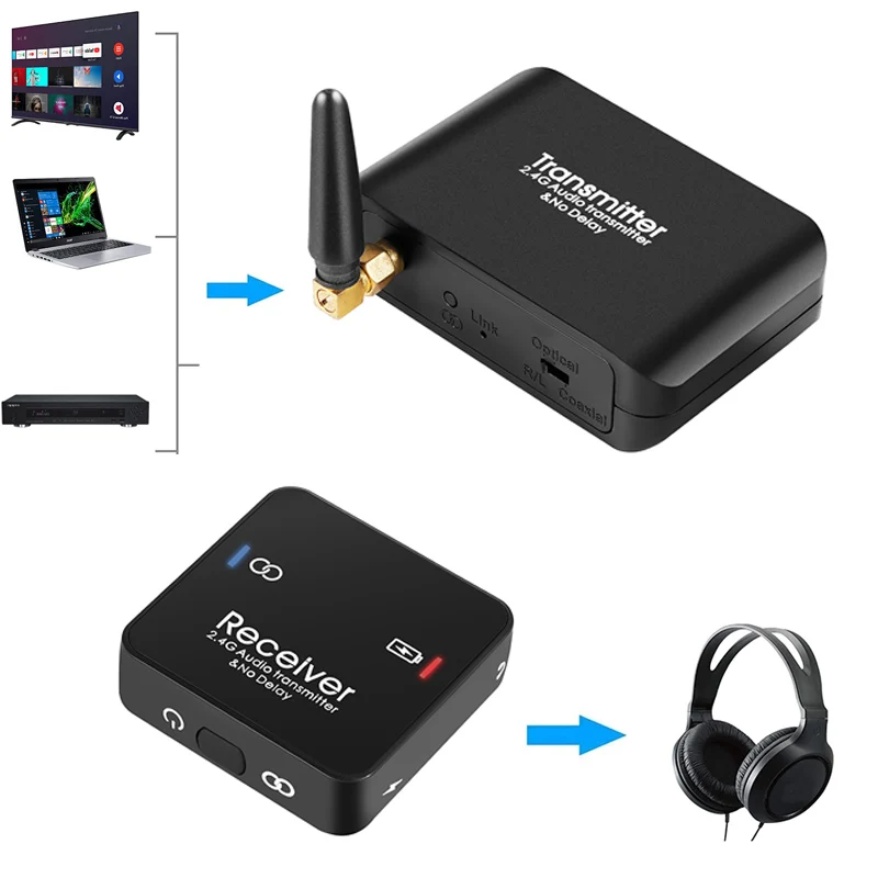 Extensor Audio Nessun Ritardo Splitter Audio A Lungo Raggio Esteso Trasmettitore Audio Audio E Ricevitore Adattatore Audio Wireless Digitale