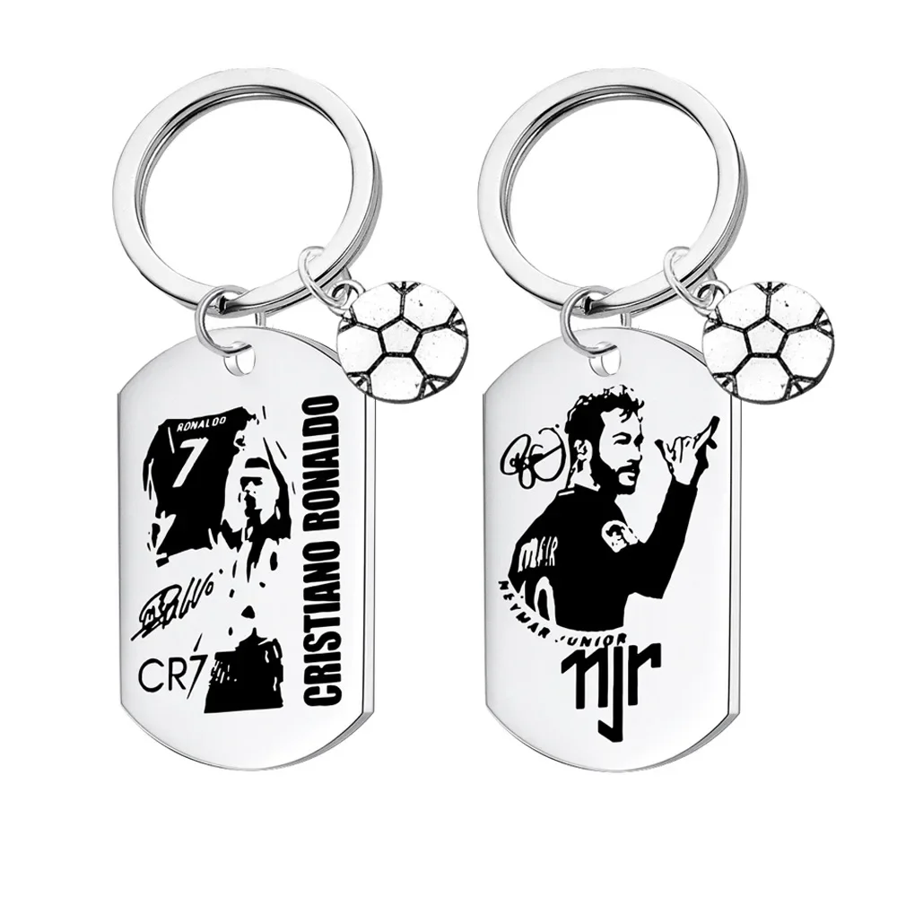 Cr7 Neymar Messaggi Hang Soccer Key Super Steel Star Nirkarat Liontin Hang Key Fan Jewelry Gift