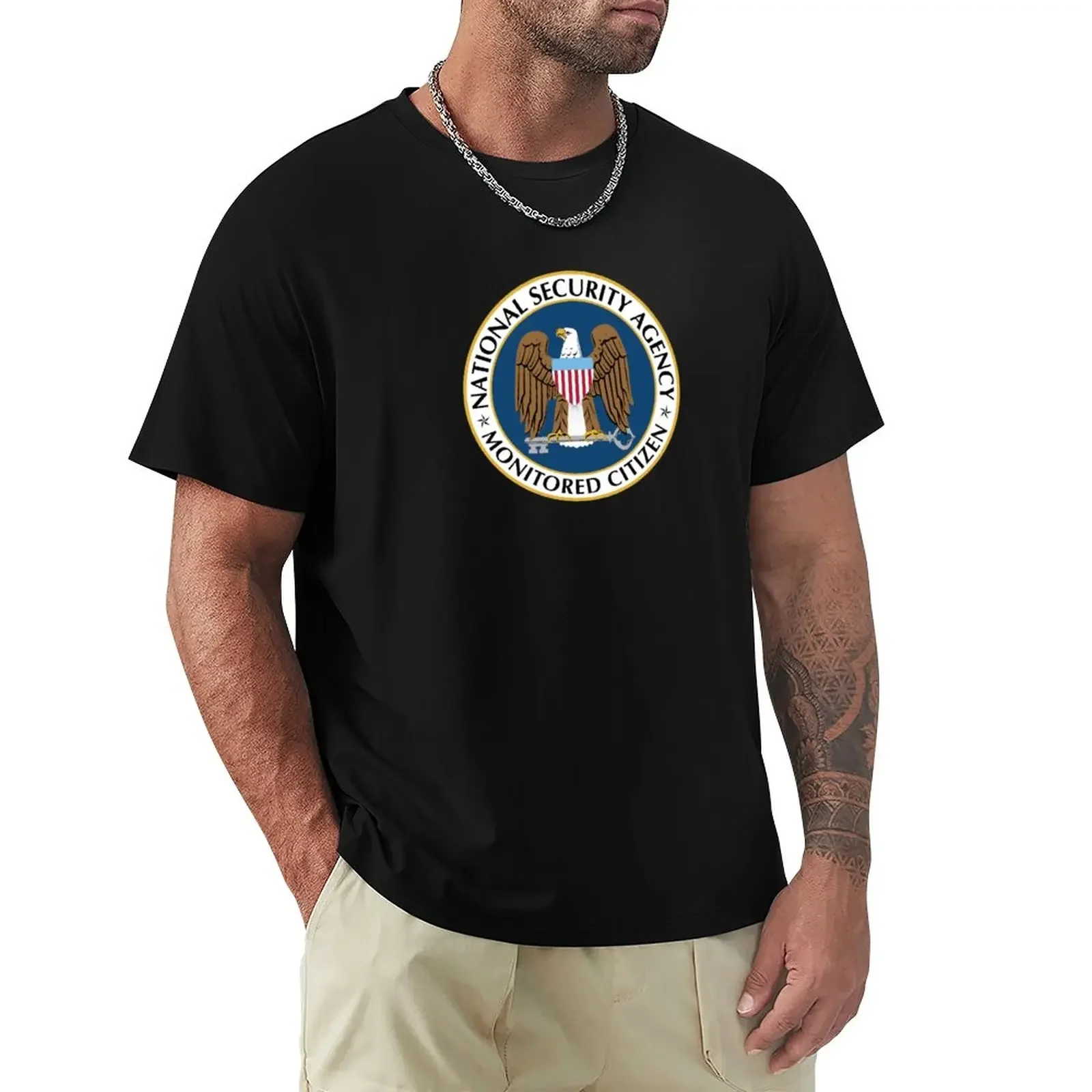 Nsa Controlled Citizen T-Shirt Summer Top Summer Clothes Plus Size Top Designer T Shirt Men
