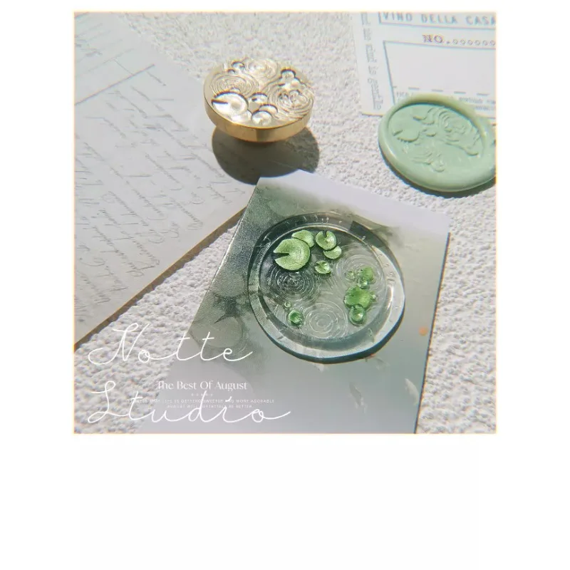 Foglia Di Loto Ondulazione Dell'Acqua Stagno Ceralacca Timbri Fai Da Te Rilievo Lacca Regalo Fai Da Te Arti Decorazione Scrapbooking Matrimonio Fiore 
