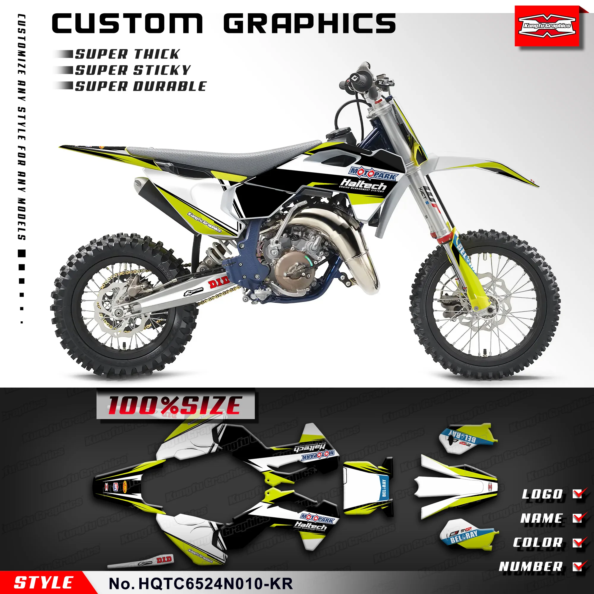 Kungfu Graphics Graphics Kit Wrap Sticker Per Husqvarna Tc65 Tc 65 2024, Hqtc6524N010-Kr