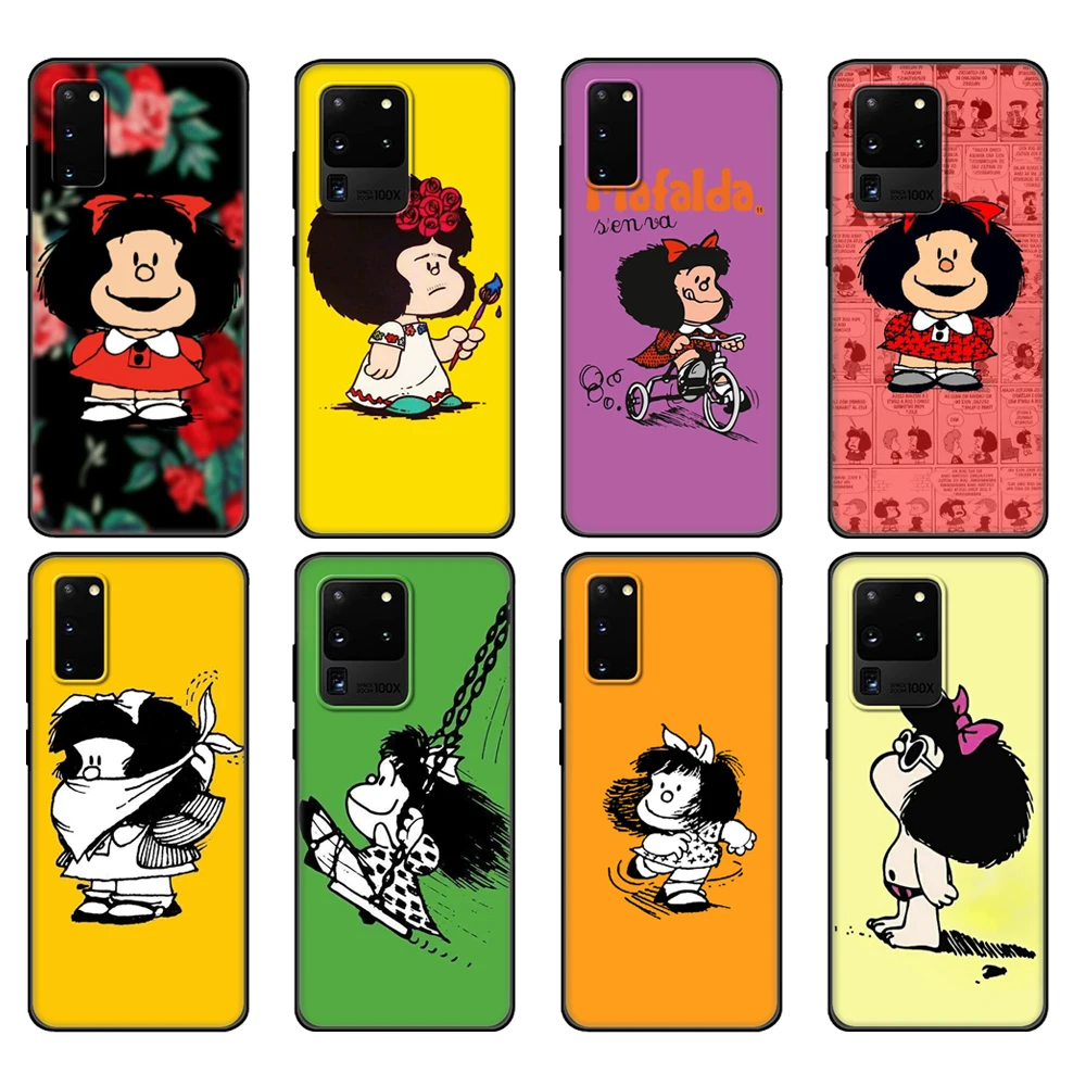 Custodia In Tpu Nero Per Samsung Galaxy S20 /S20 Plus/S20 Ultra/S20 + /S20Fe Cover Posteriore Mafalda
